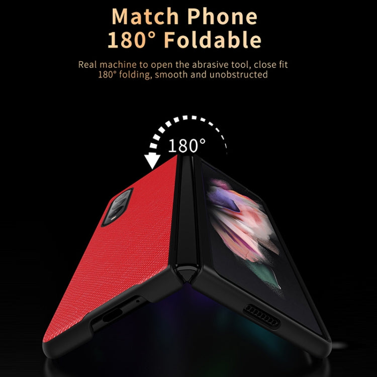 For Samsung Galaxy Z Fold3 5G Cross Pattern Foldable Protective Case