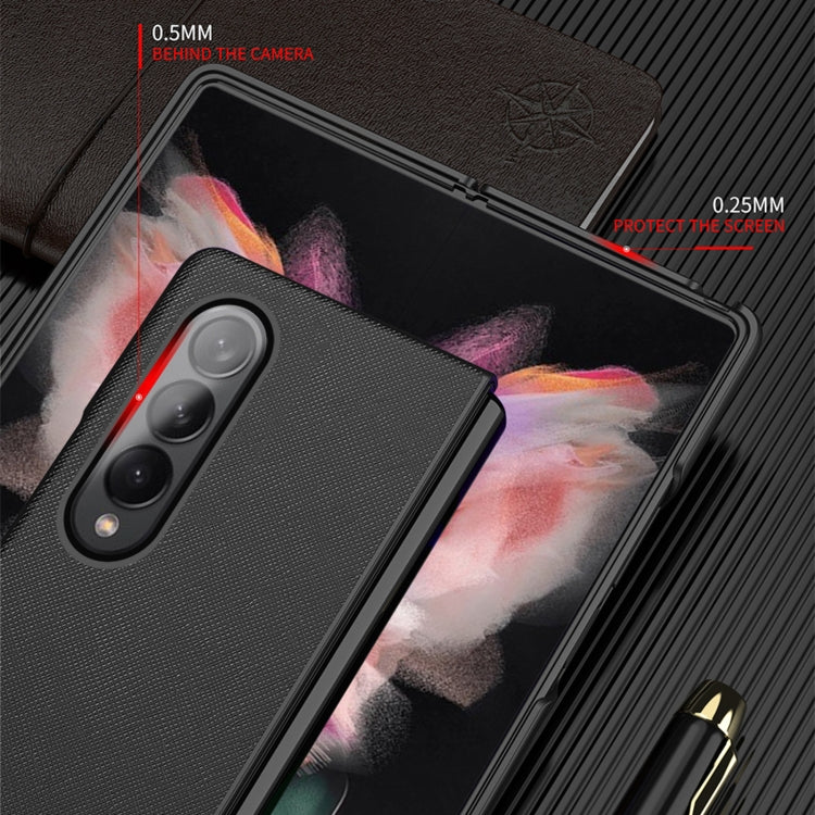 For Samsung Galaxy Z Fold3 5G Cross Pattern Foldable Protective Case