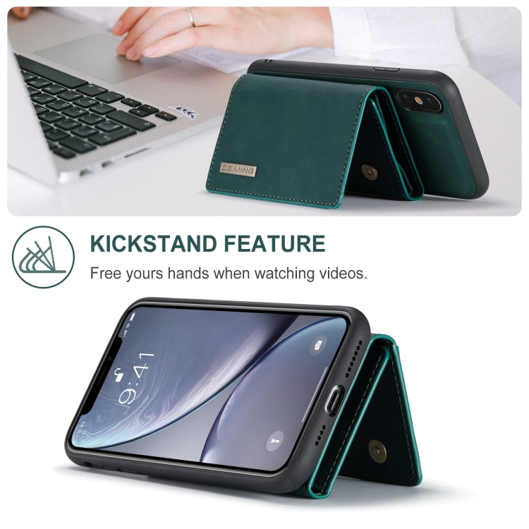 DG.MING M1 Series 3-Fold Multi Card Wallet  Back Cover Shockproof Case with Holder Function For iPhone XS Max