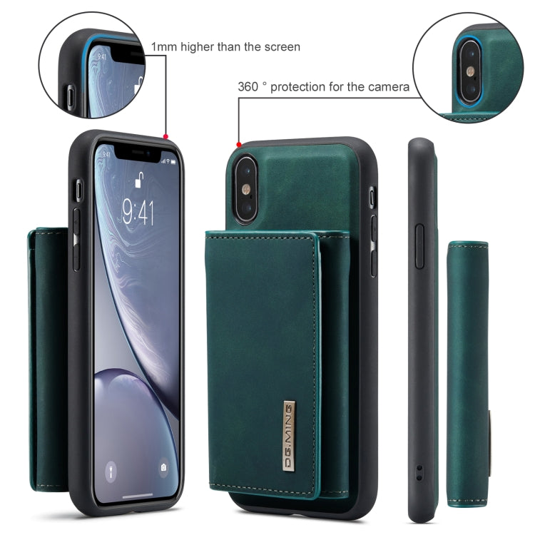DG.MING M1 Series 3-Fold Multi Card Wallet  Back Cover Shockproof Case with Holder Function For iPhone XS Max