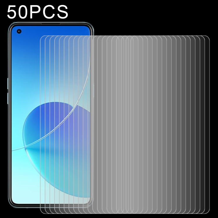 For OPPO Reno6 4G / Reno6 Z 50 PCS 0.26mm 9H 2.5D Tempered Glass Film