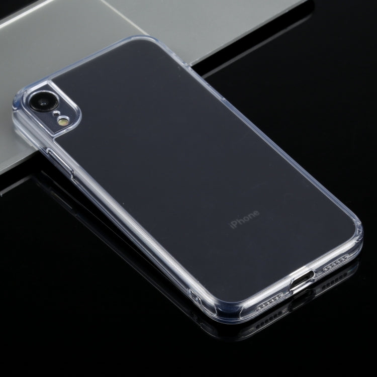 For iPhone XR Frosted Stepless Fine Hole Glass Protective Case