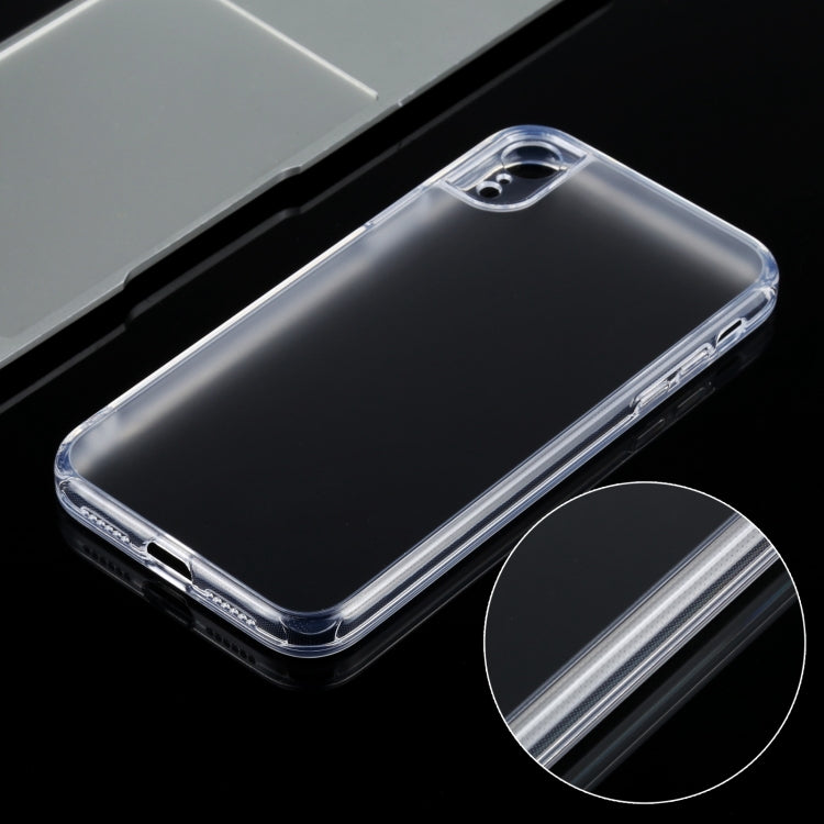 For iPhone XR Frosted Stepless Fine Hole Glass Protective Case