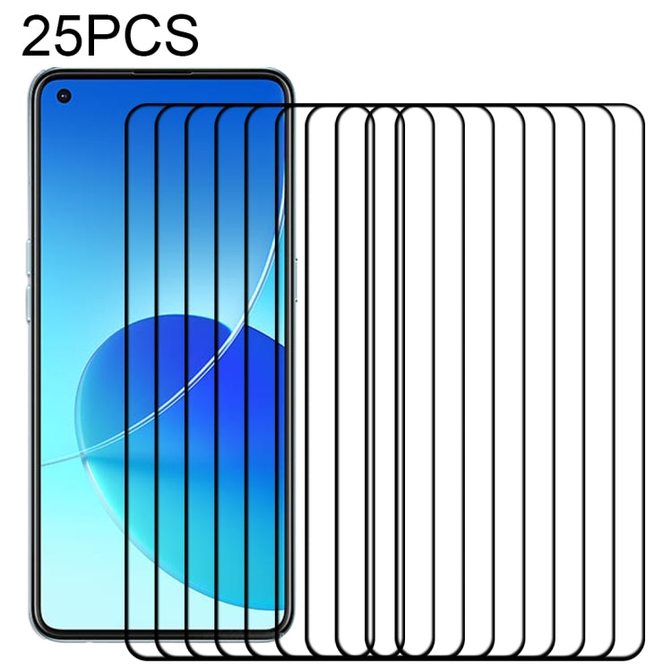 For OPPO Reno6 4G / Reno6 Z 25 PCS Full Glue Full Cover Screen Protector Tempered Glass Film