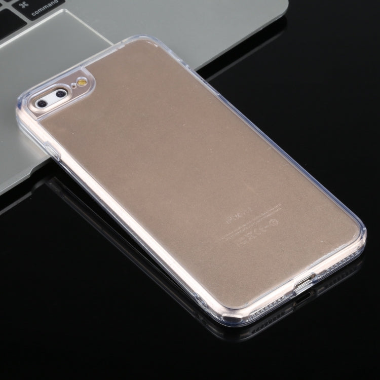 Transparent Stepless Fine Hole Glass Protective Case For iPhone 7 Plus / 8 Plus