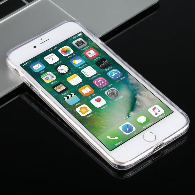 Transparent Stepless Fine Hole Glass Protective Case For iPhone 7 Plus / 8 Plus