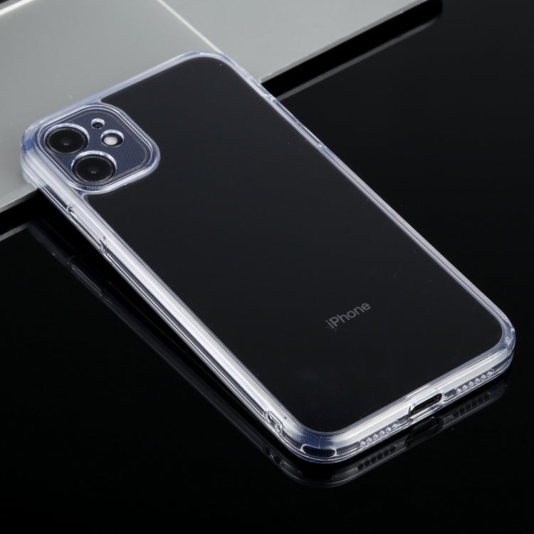 For iPhone 11 Transparent Stepless Fine Hole Glass Protective Case