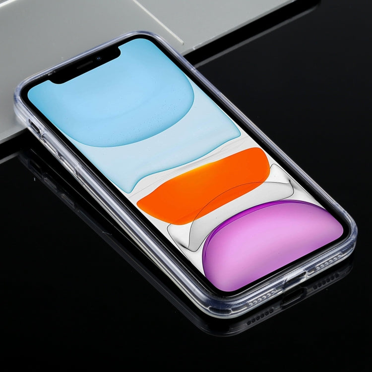 For iPhone 11 Transparent Stepless Fine Hole Glass Protective Case
