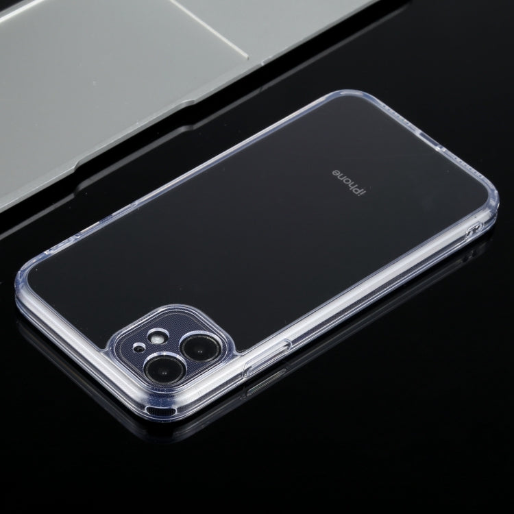 For iPhone 11 Transparent Stepless Fine Hole Glass Protective Case