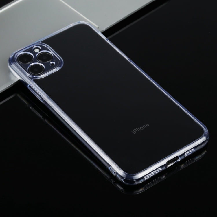 For iPhone 11 Pro Max Transparent Stepless Fine Hole Glass Protective Case