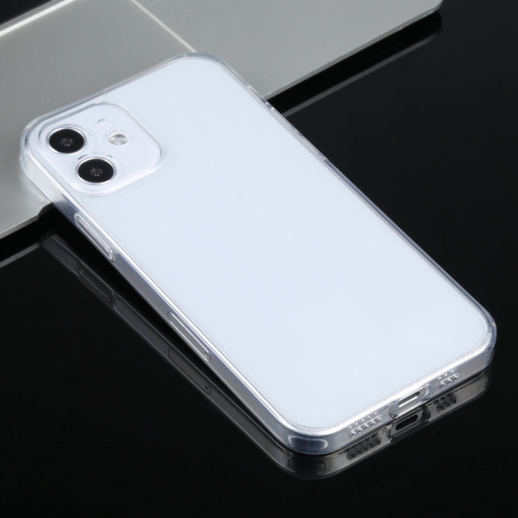For iPhone 12 Transparent Stepless Fine Hole Glass Protective Case