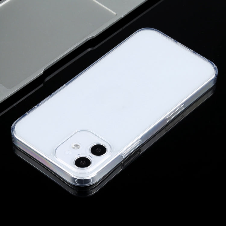 For iPhone 12 Transparent Stepless Fine Hole Glass Protective Case