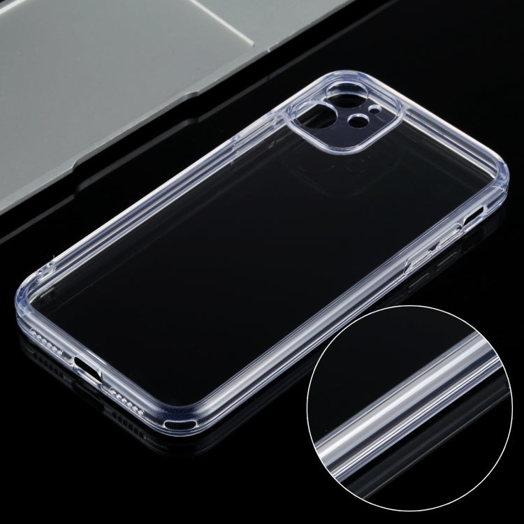 For iPhone 12 Transparent Stepless Fine Hole Glass Protective Case