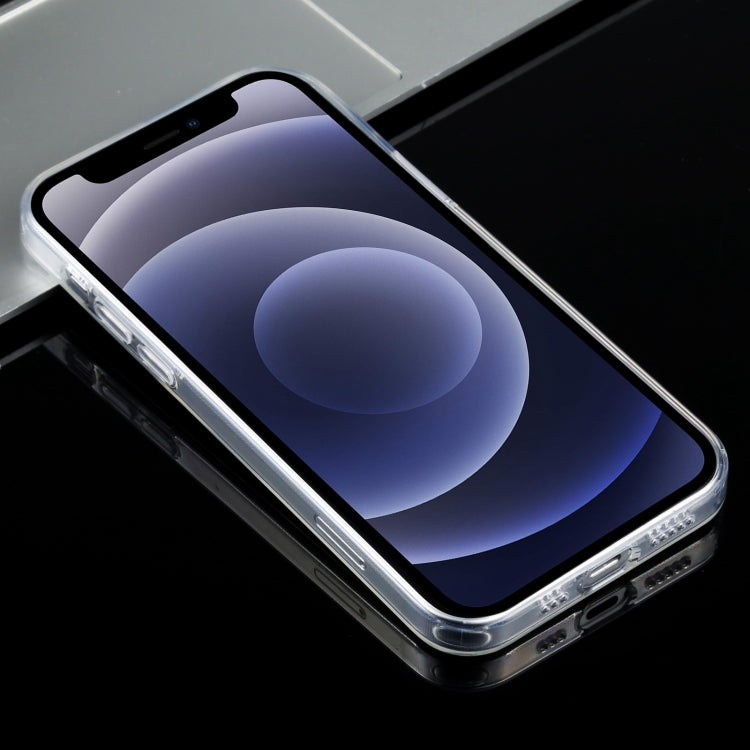 For iPhone 12 mini Transparent Stepless Fine Hole Glass Protective Case