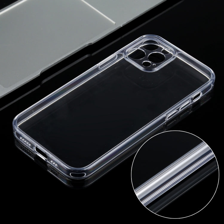 For iPhone 12 Pro Transparent Stepless Fine Hole Glass Protective Case