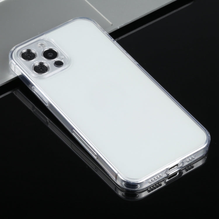 For iPhone 12 Pro Max Transparent Stepless Fine Hole Glass Protective Case