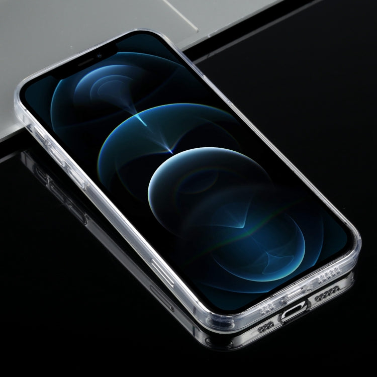 For iPhone 12 Pro Max Transparent Stepless Fine Hole Glass Protective Case
