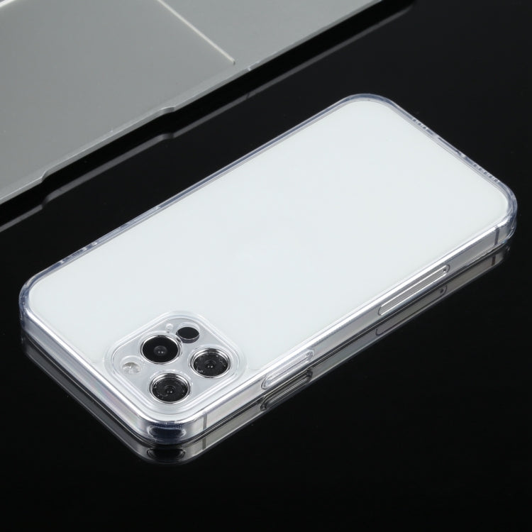 For iPhone 12 Pro Max Transparent Stepless Fine Hole Glass Protective Case