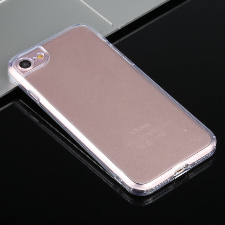 For iPhone SE 2022 / SE 2020 / 8 / 7 Transparent Stepless Fine Hole Glass Protective Case