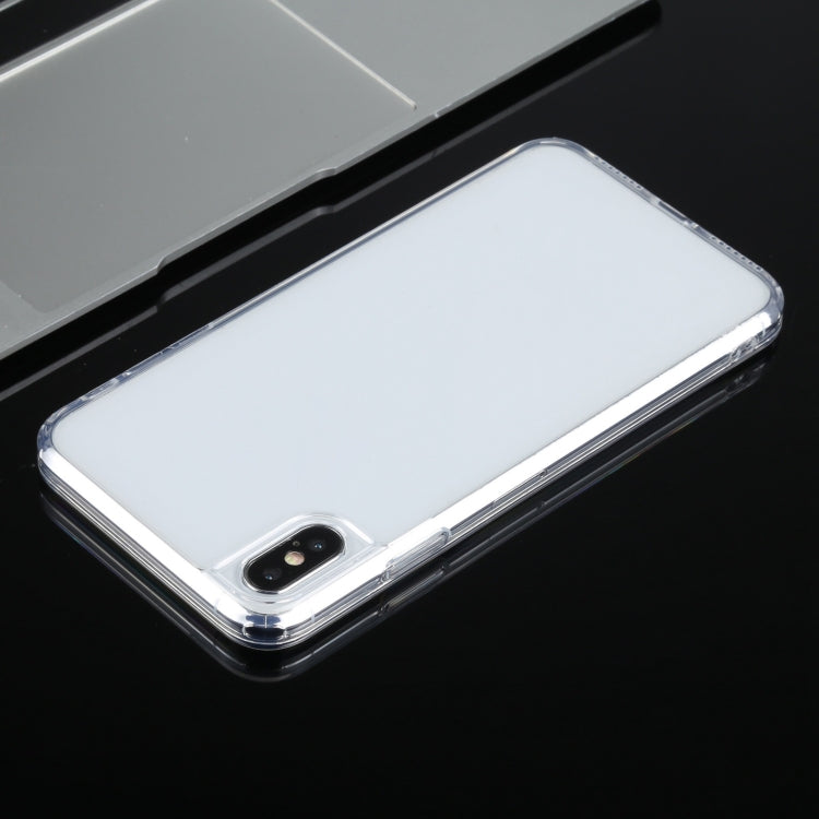 For iPhone X / XS Transparent Stepless Fine Hole Glass Protective Case