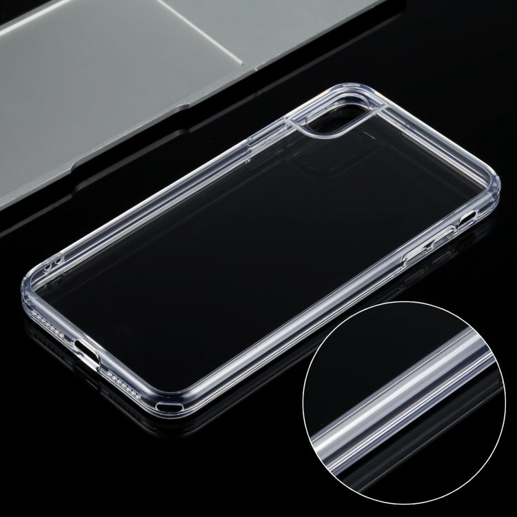 For iPhone X / XS Transparent Stepless Fine Hole Glass Protective Case
