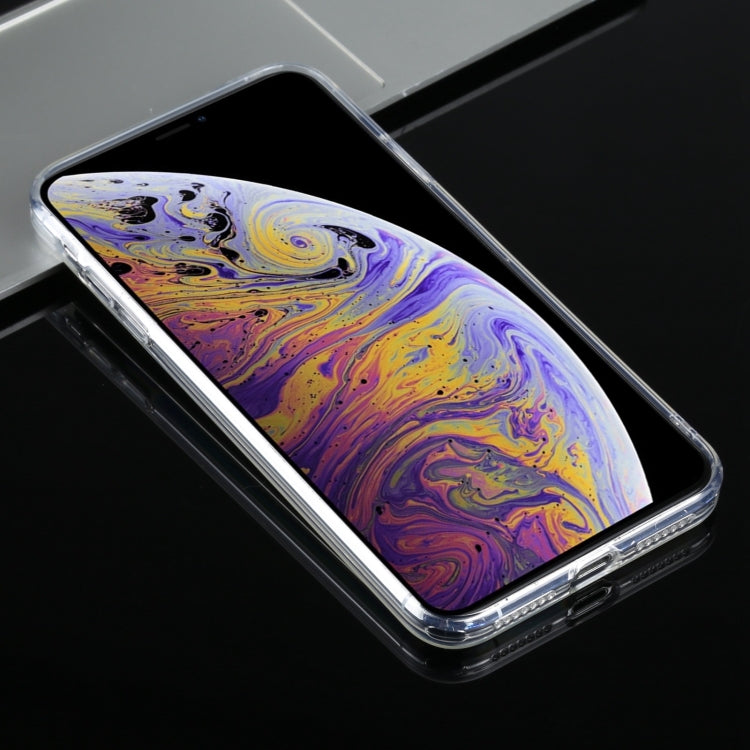 For iPhone XS Max Transparent Stepless Fine Hole Glass Protective Case