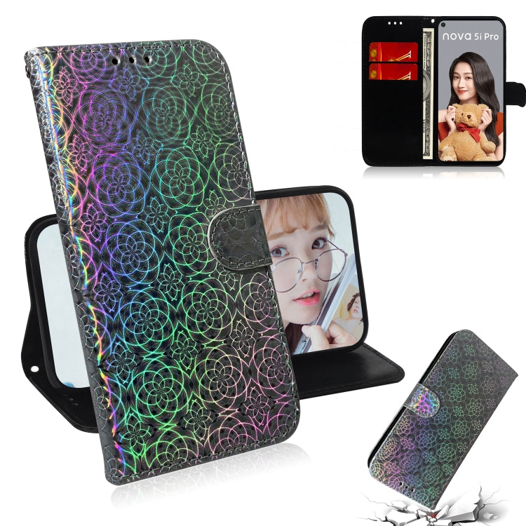 For Huawei Nova 5i Pro/Mate 30 Lite Solid Color Colorful Magnetic Buckle Horizontal Flip PU Leather Case with Holder & Card Slots & Wallet & Lanyard