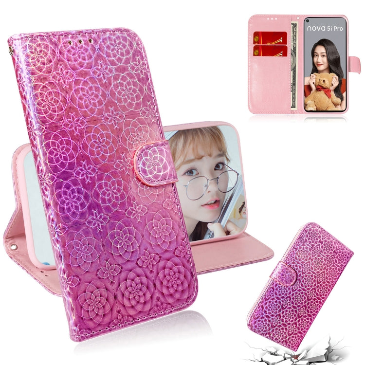 For Huawei Nova 5i Pro/Mate 30 Lite Solid Color Colorful Magnetic Buckle Horizontal Flip PU Leather Case with Holder & Card Slots & Wallet & Lanyard