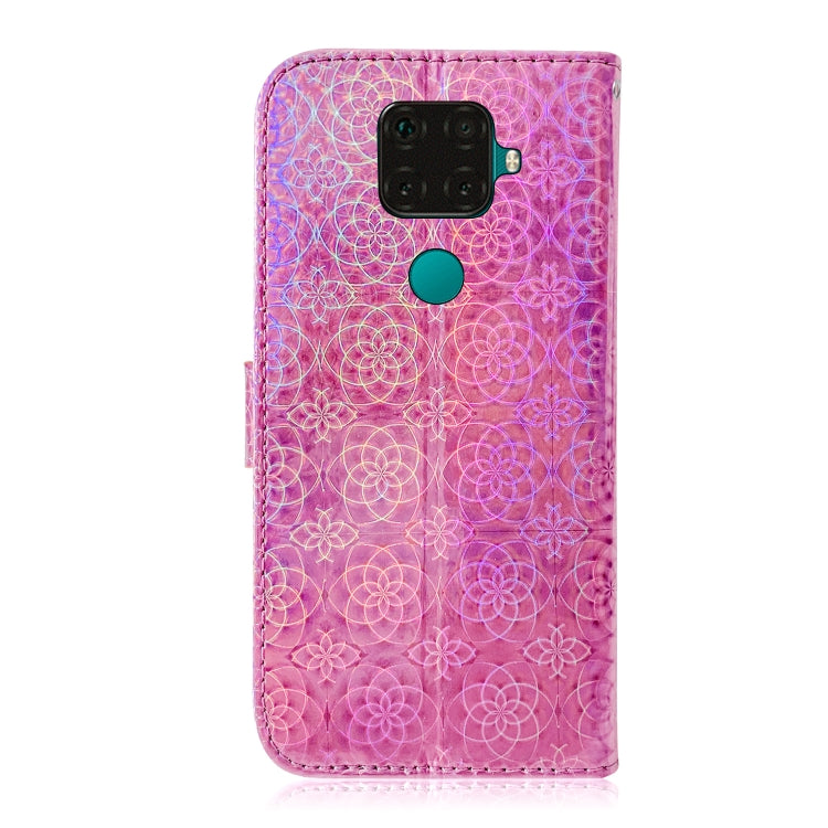 For Huawei Nova 5i Pro/Mate 30 Lite Solid Color Colorful Magnetic Buckle Horizontal Flip PU Leather Case with Holder & Card Slots & Wallet & Lanyard