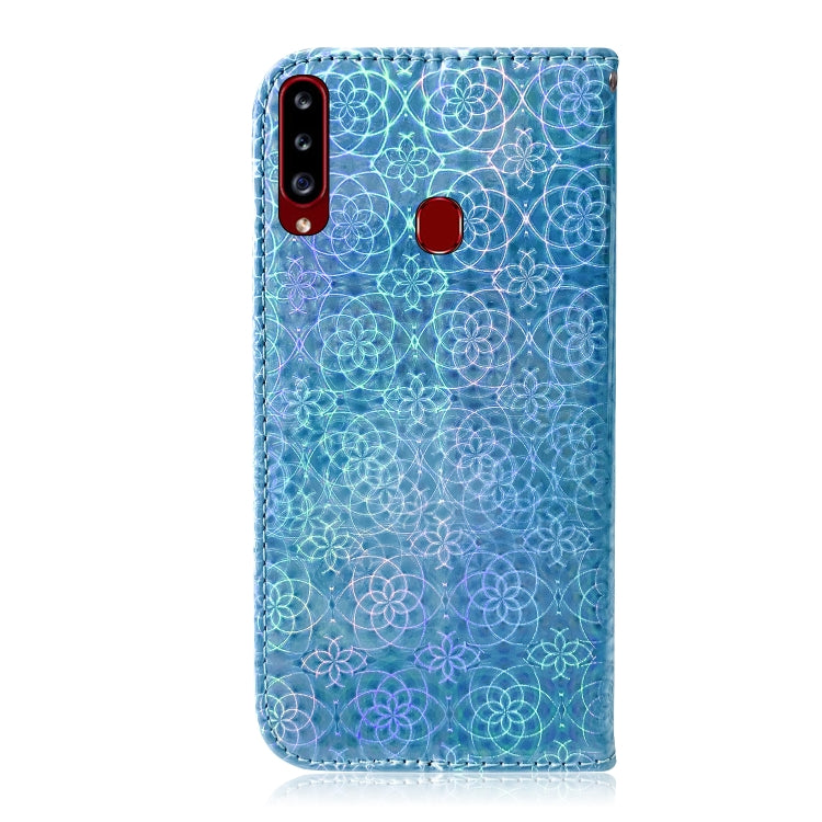 For Galaxy A20S Solid Color Colorful Magnetic Buckle Horizontal Flip PU Leather Case with Holder & Card Slots & Wallet & Lanyard