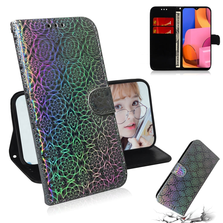 For Galaxy A20S Solid Color Colorful Magnetic Buckle Horizontal Flip PU Leather Case with Holder & Card Slots & Wallet & Lanyard