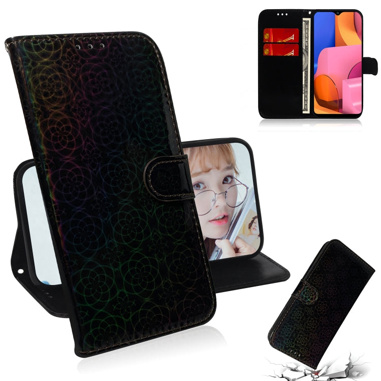 For Galaxy A20S Solid Color Colorful Magnetic Buckle Horizontal Flip PU Leather Case with Holder & Card Slots & Wallet & Lanyard