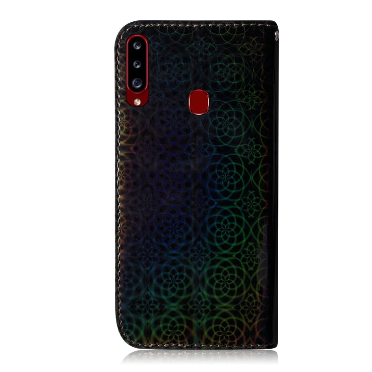 For Galaxy A20S Solid Color Colorful Magnetic Buckle Horizontal Flip PU Leather Case with Holder & Card Slots & Wallet & Lanyard