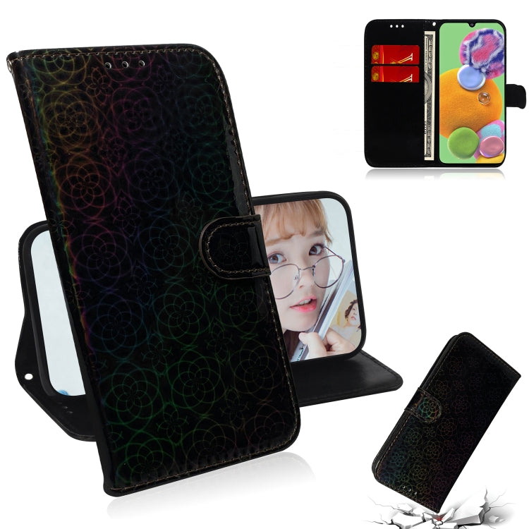 For Galaxy A90 5G Solid Color Colorful Magnetic Buckle Horizontal Flip PU Leather Case with Holder & Card Slots & Wallet & Lanyard