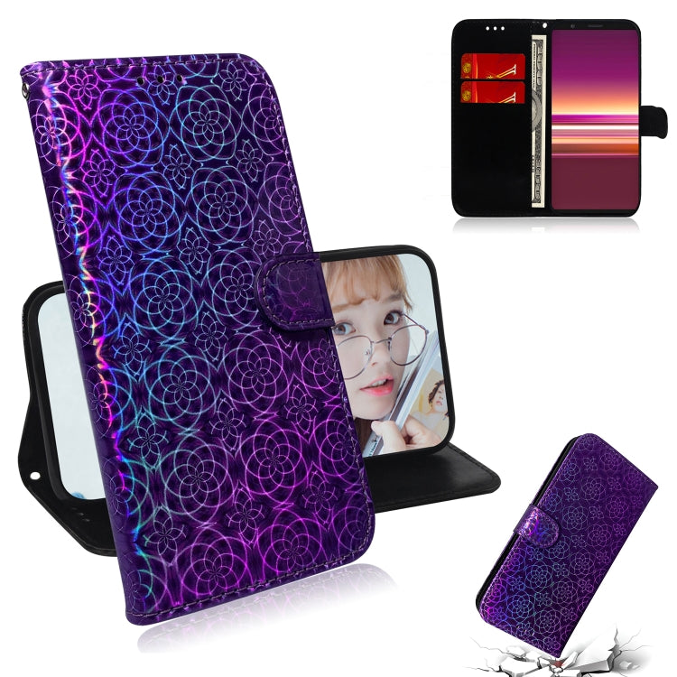 For Sony Xperia 5 Solid Color Colorful Magnetic Buckle Horizontal Flip PU Leather Case with Holder & Card Slots & Wallet & Lanyard