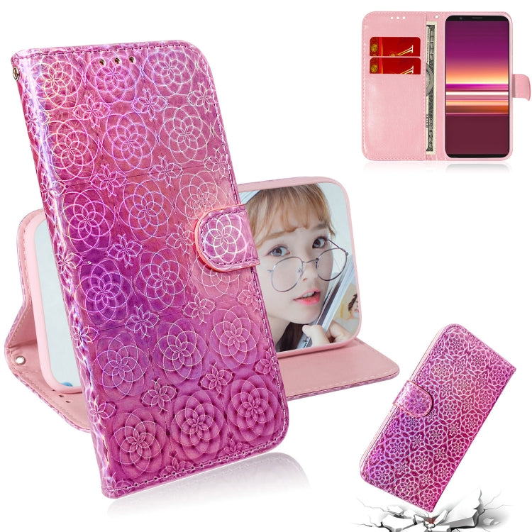 For Sony Xperia 5 Solid Color Colorful Magnetic Buckle Horizontal Flip PU Leather Case with Holder & Card Slots & Wallet & Lanyard