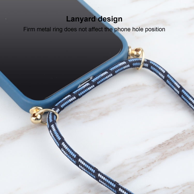 For iPhone 13 mini Wheat Straw Material + TPU Shockproof Case with Neck Lanyard