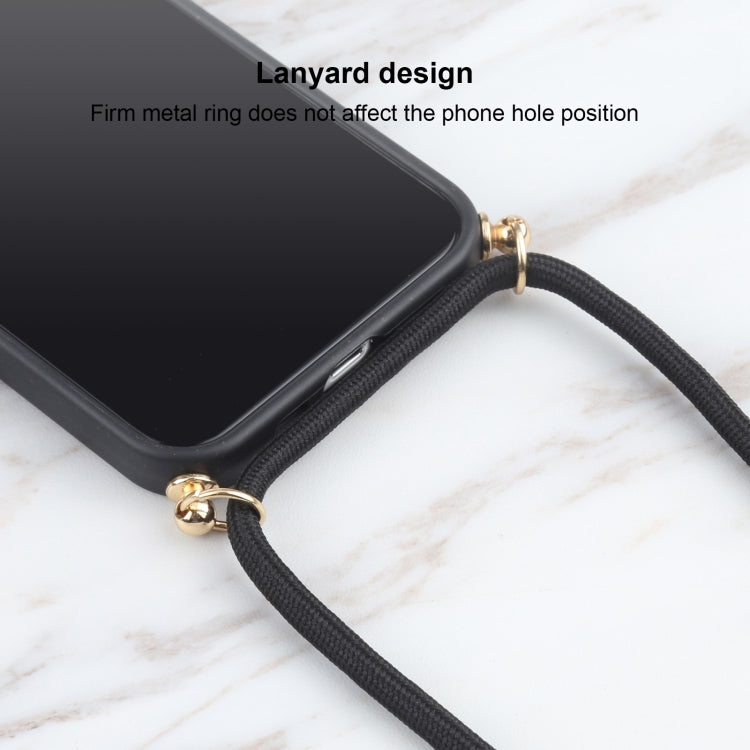 For iPhone 13 Wheat Straw Material + TPU Shockproof Case with Neck Lanyard