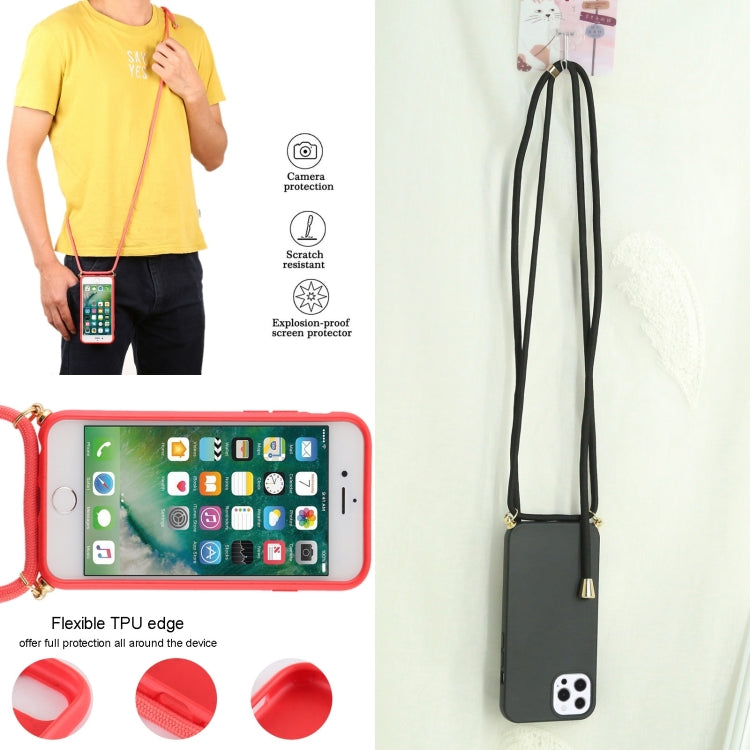 For iPhone 13 Pro Wheat Straw Material + TPU Shockproof Case with Neck Lanyard