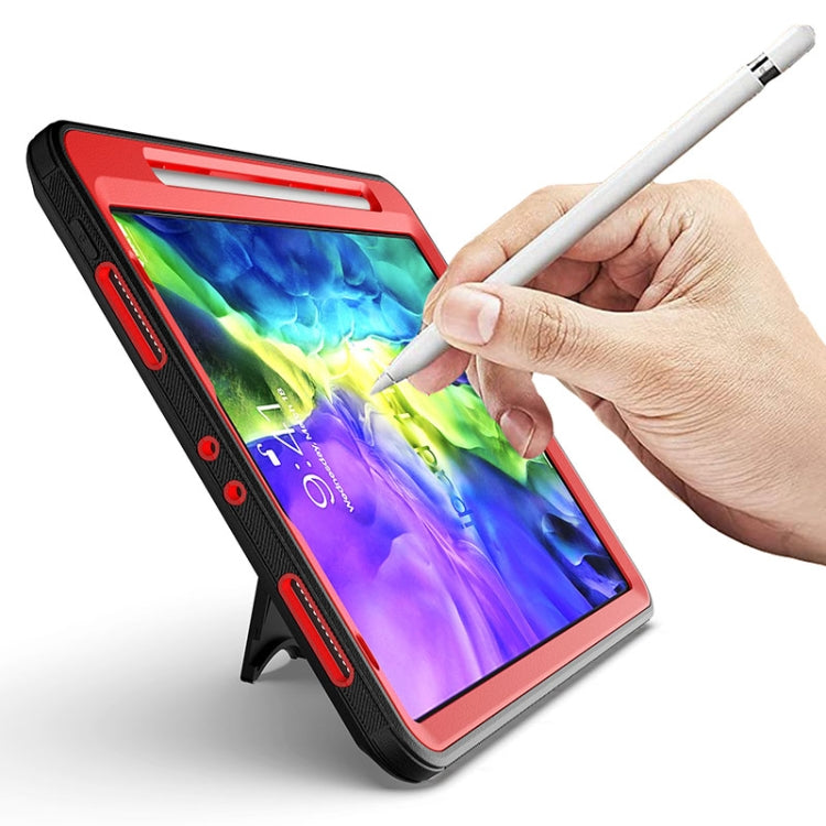 For iPad Pro 11 2020 / Air 10.9 2020 360 Degree Rotation Turntable Robot Shockproof TPU + PC Protective Tablet Case with Holder & Hand Grip Strap & Shoulder Strap