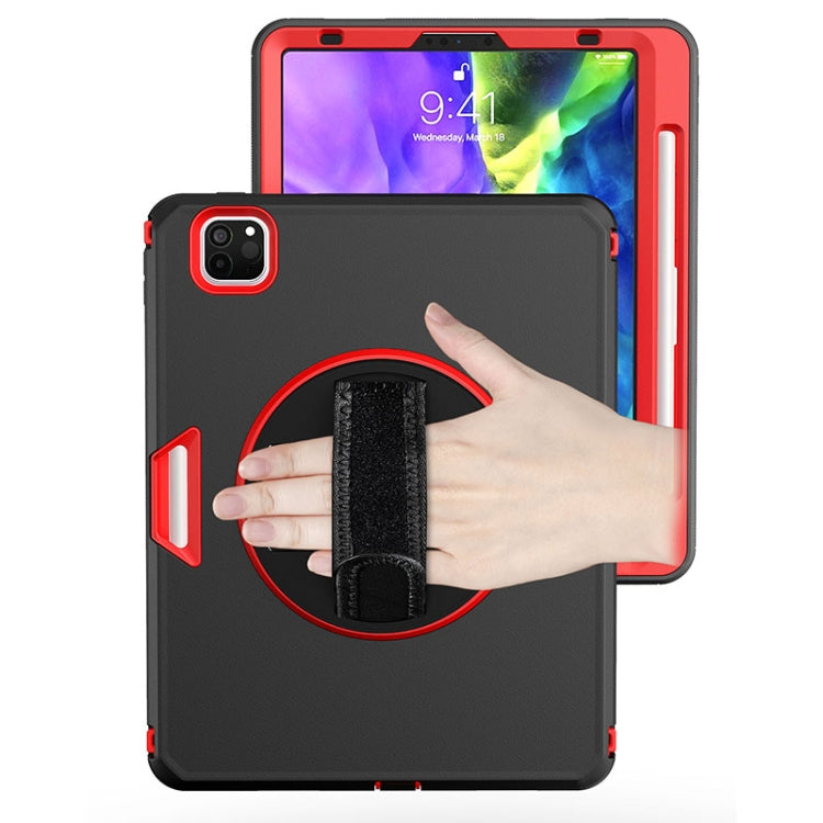 For iPad Pro 11 2020 / Air 10.9 2020 360 Degree Rotation Turntable Robot Shockproof TPU + PC Protective Tablet Case with Holder & Hand Grip Strap & Shoulder Strap
