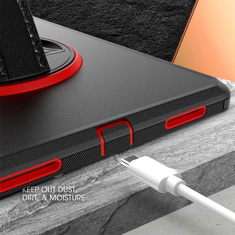 For iPad Pro 11 2020 / Air 10.9 2020 360 Degree Rotation Turntable Robot Shockproof TPU + PC Protective Tablet Case with Holder & Hand Grip Strap & Shoulder Strap