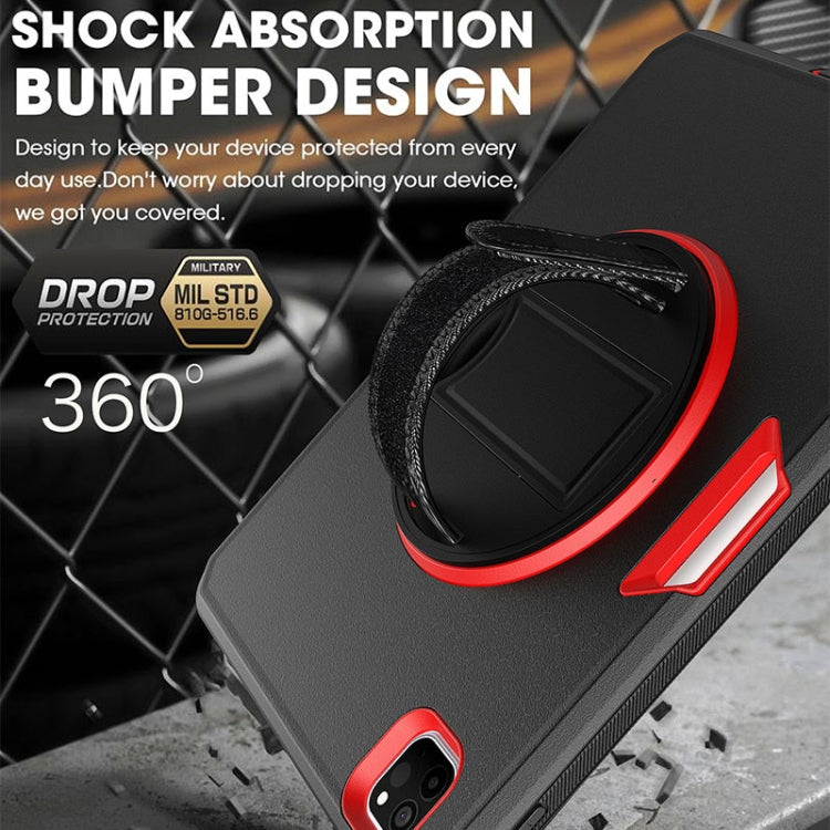 For iPad Pro 11 2020 / Air 10.9 2020 360 Degree Rotation Turntable Robot Shockproof TPU + PC Protective Tablet Case with Holder & Hand Grip Strap & Shoulder Strap