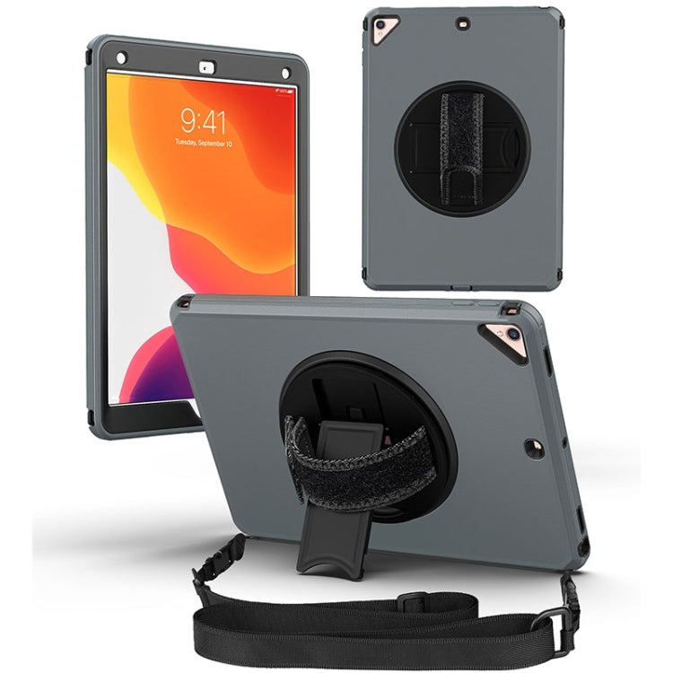 360 Degree Rotation Turntable Robot Shockproof TPU + PC Protective Case with Holder & Hand Grip Strap & Shoulder Strap For iPad Pro 10.5