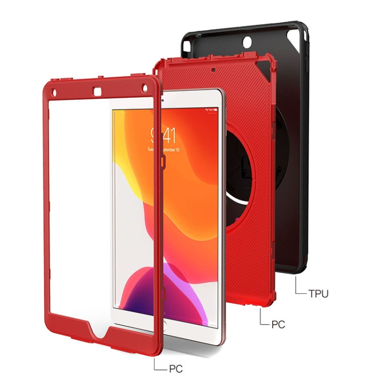 360 Degree Rotation Turntable Robot Shockproof TPU + PC Protective Case with Holder & Hand Grip Strap & Shoulder Strap For iPad Pro 10.5
