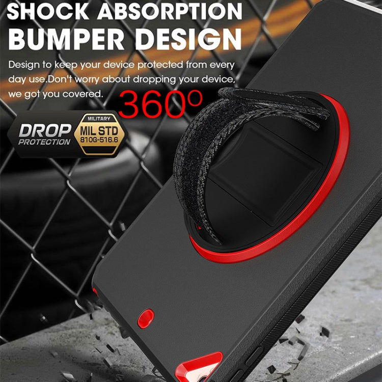 360 Degree Rotation Turntable Robot Shockproof TPU + PC Protective Case with Holder & Hand Grip Strap & Shoulder Strap For iPad Pro 10.5