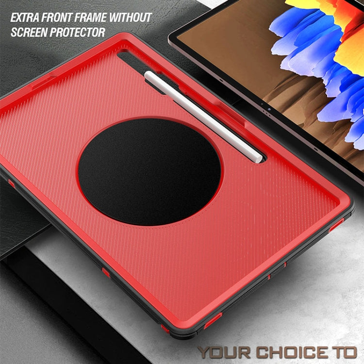 360 Degree Rotation Turntable Robot Shockproof TPU + PC Protective Case with Holder & Hand Grip Strap & Shoulder Strap For Samsung Galaxy Tab S8+ / Tab S8 Plus /  Tab S7 FE / Tab S7+