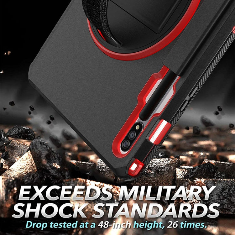360 Degree Rotation Turntable Robot Shockproof TPU + PC Protective Case with Holder & Hand Grip Strap & Shoulder Strap For Samsung Galaxy Tab S8 / Galaxy Tab S7
