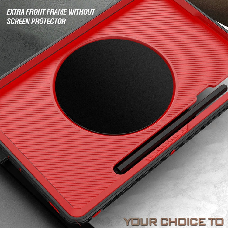 360 Degree Rotation Turntable Robot Shockproof TPU + PC Protective Case with Holder & Hand Grip Strap & Shoulder Strap For Samsung Galaxy Tab S8 / Galaxy Tab S7