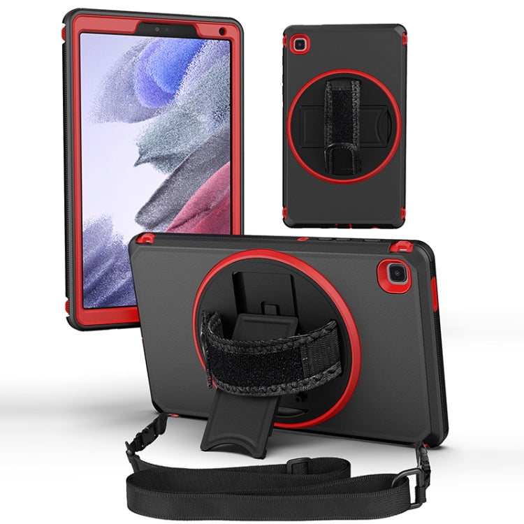 360 Degree Rotation Turntable Robot Shockproof TPU + PC Protective Case with Holder & Hand Grip Strap & Shoulder Strap For Samsung Galaxy Tab A7 Lite